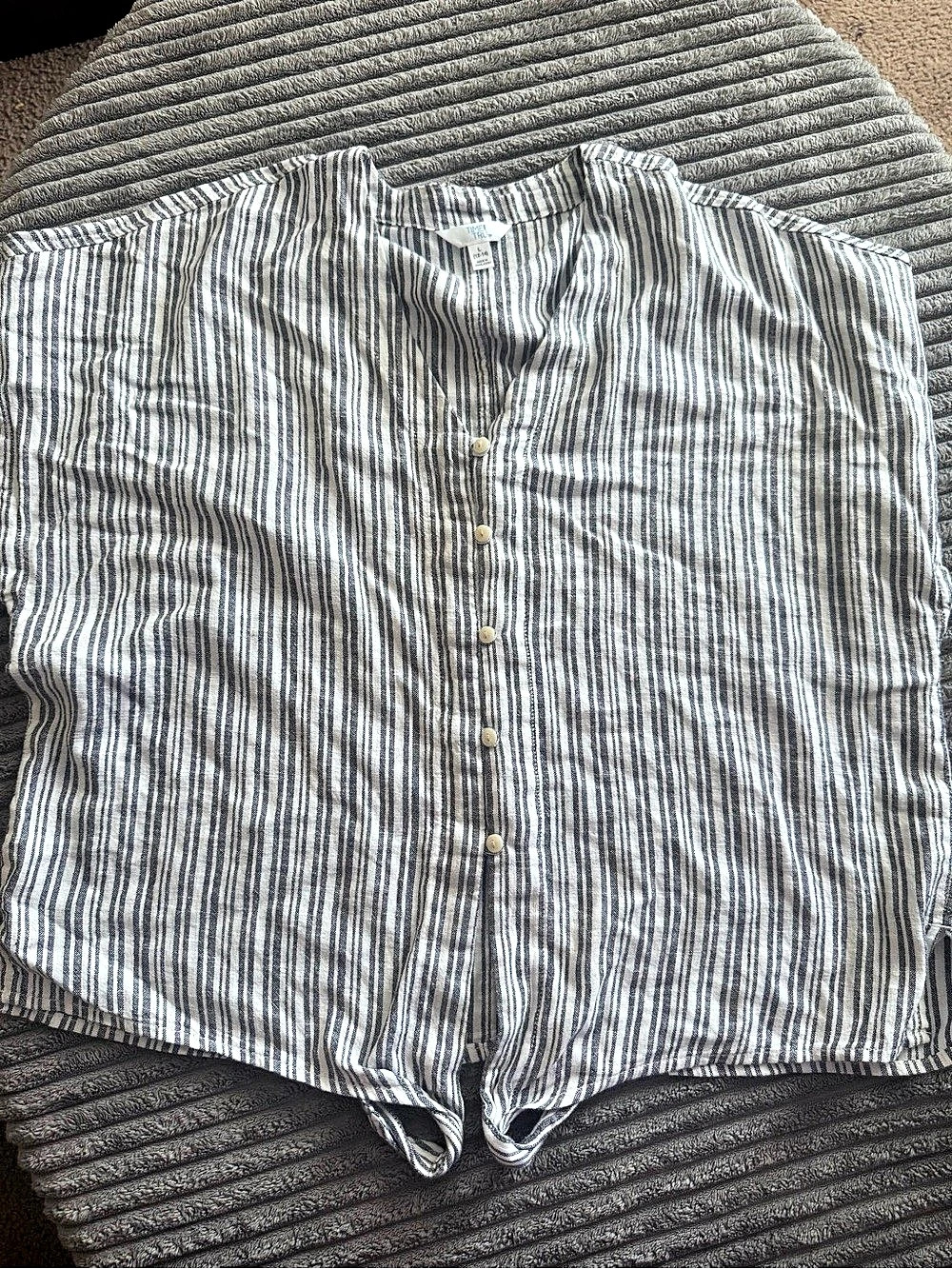 Time and Tru women Striped Button Down Shirt Size Large (12-14)